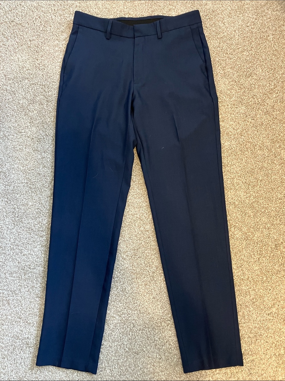Kenneth Cole Reaction Suit Pants Trousers Mens 32W x 32L Blue Modern Techni-Cole